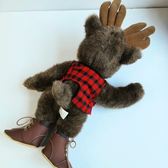 Hallmark Lumberjack MOOSE Pellet Stuffed Plush with Vest & Boots - Picture 5 of 7